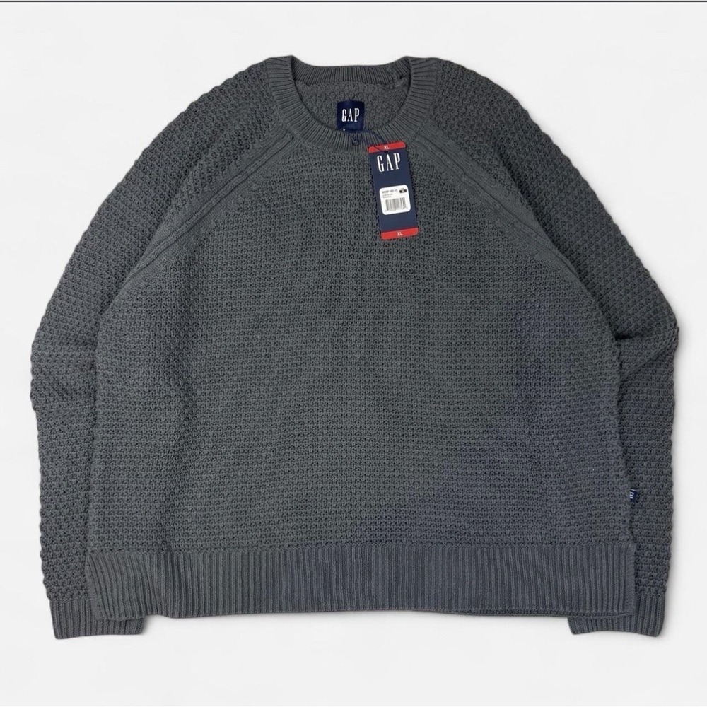 Gap Women's XL Textured Knit Crewneck Sweater Gray NWT Silver Bells